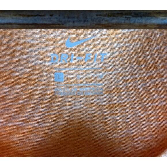 Nike Womens Large Orange Dri-Fit V-Neck Breathable Running Gym Ladies shirt - Picture 2 of 3